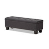 Baxton Studio Hannah Grey Upholstered Button-Tufting Storage Ottoman Bench 128-7051